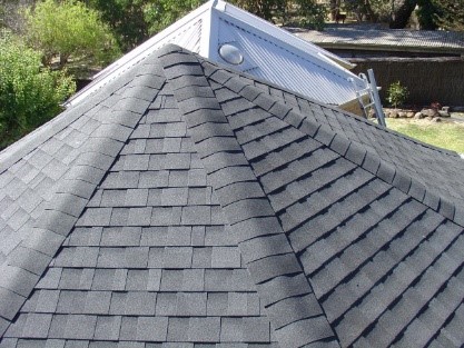 A close up of the roof of a house