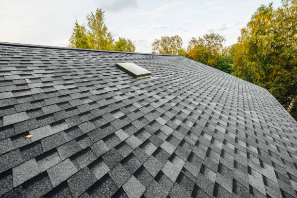 A roof with a skylight on it