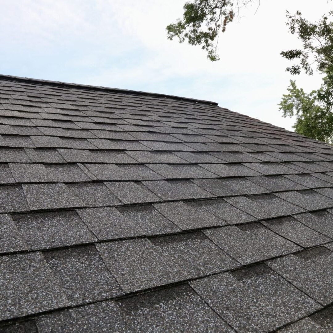 A close up of the roof of a house